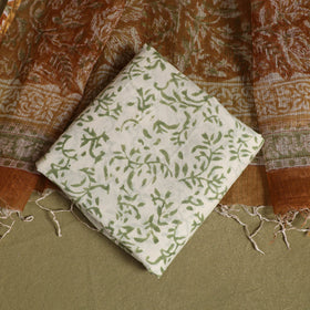 Buy 3pc Sanganeri Block Print Kota Cotton Dress Material