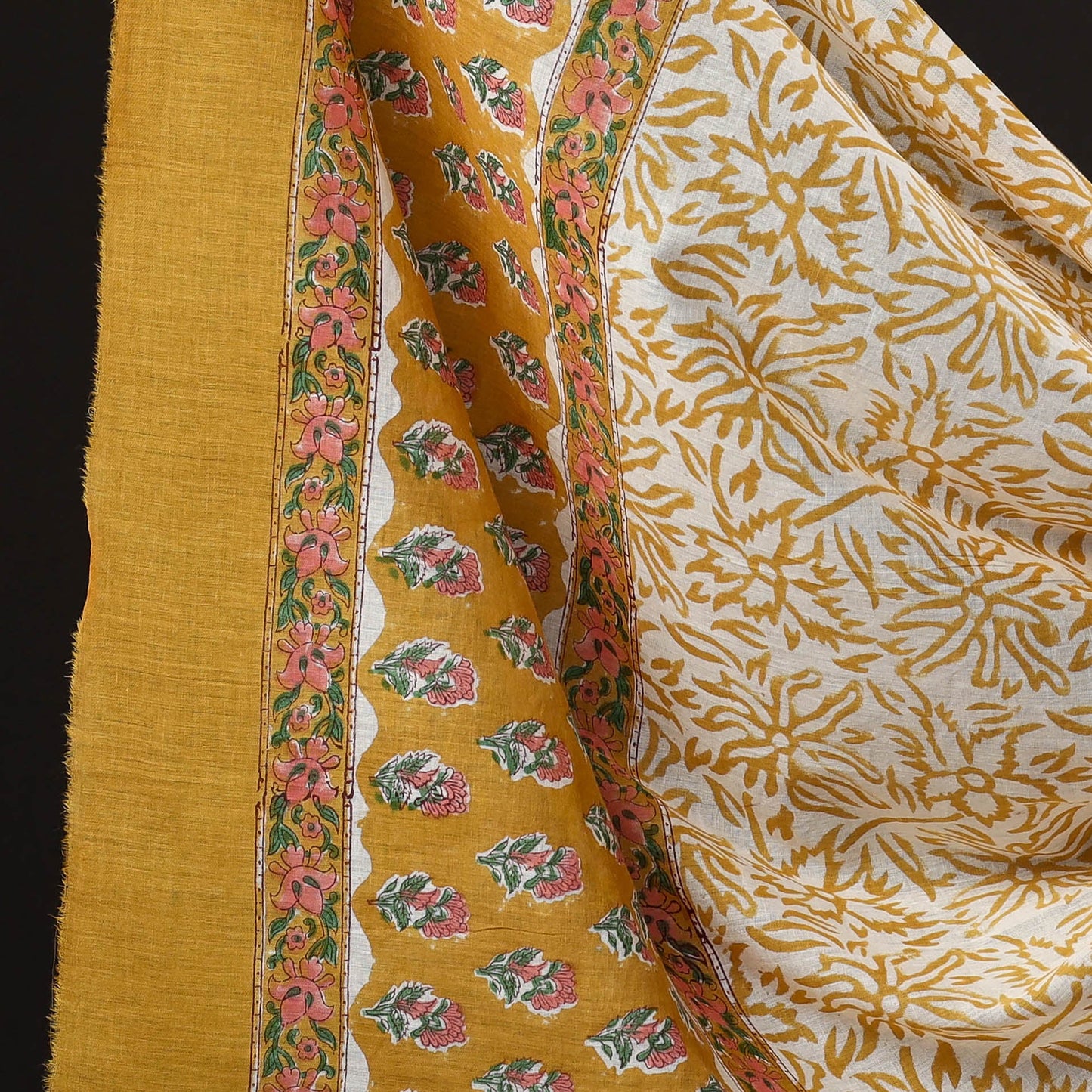  3pc Sanganeri Block Printed Cotton Suit Material Set Onine 