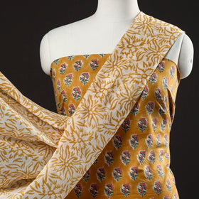  3pc Sanganeri Block Printed Cotton Suit Material Set Onine 