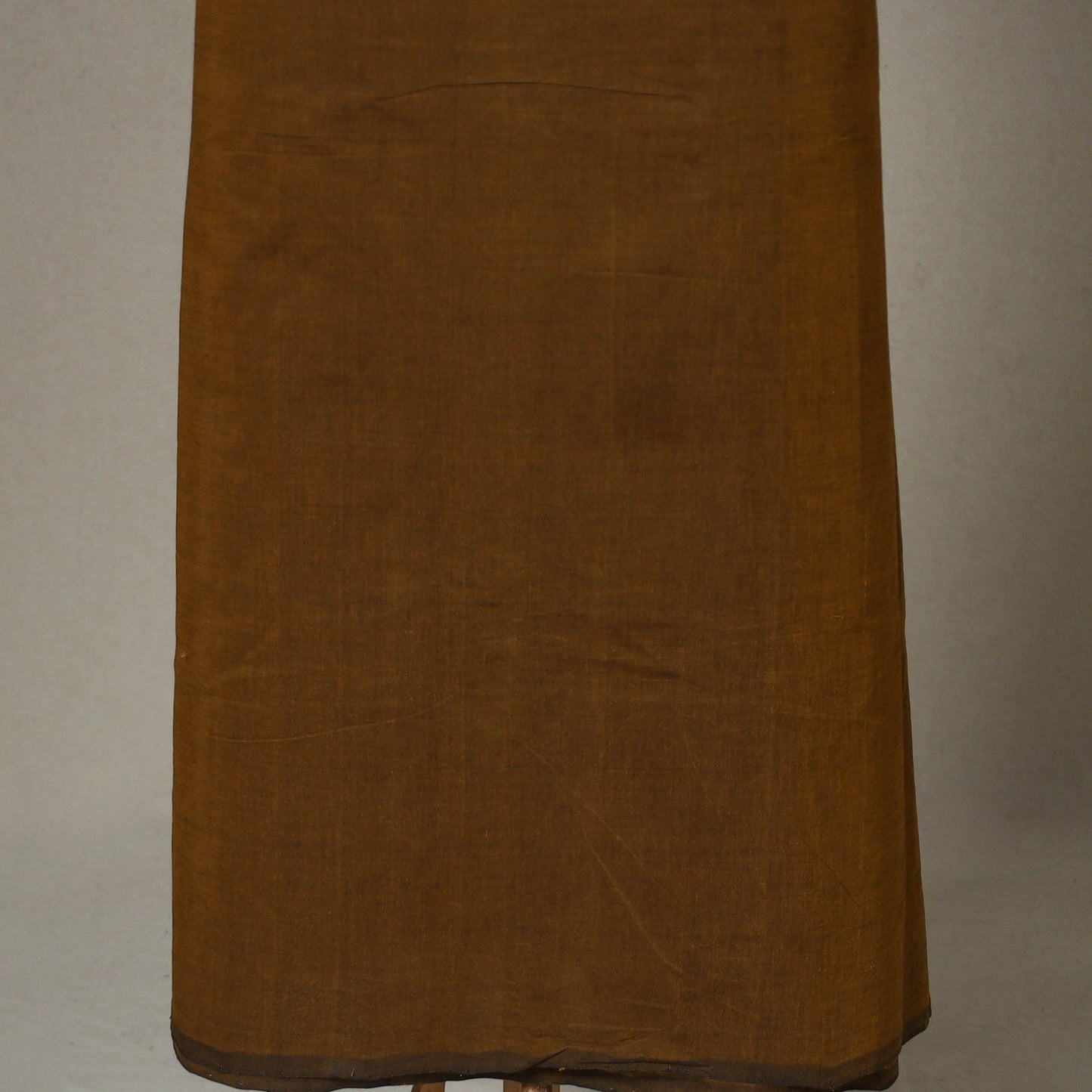 Brown - 3pc unstitched plain dress material with jewellery