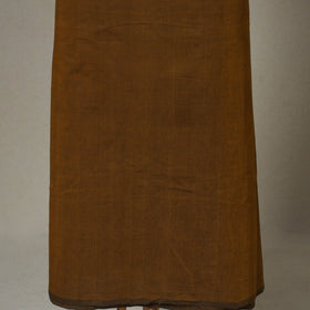 Brown - 3pc unstitched plain dress material with jewellery
