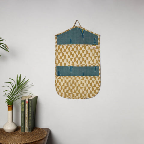 Brown - 4 pockets handcrafted cotton wall hanging letter