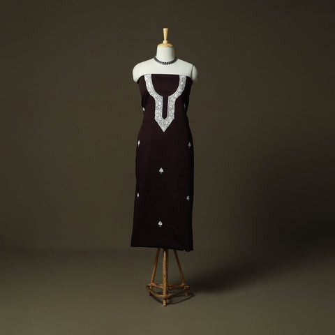 Aari hand embroidery cotton 2pc unstitched dress material