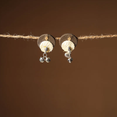 Brown Nikhat Thread Work GS Fabart Earrings 
