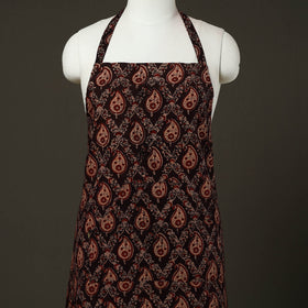  Brown Ajrakh Block Print Cotton Apron with Pocket 