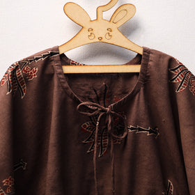 Brown - cotton kids kaftan (3-4 years) 17 - handcrafted