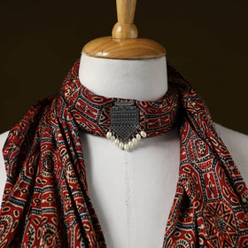 Modal silk pendant necklace scarf 26 - handcrafted