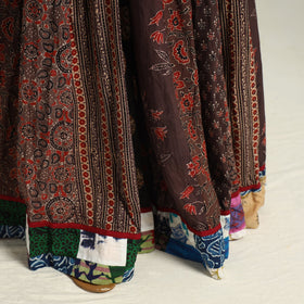 Brown - printed 24 kali patchwork cotton long skirt 21
