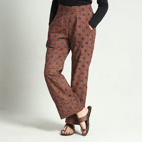 Buy Ajrakh Block Printed Cotton Elasticated Palazzo Online at iTokri.com