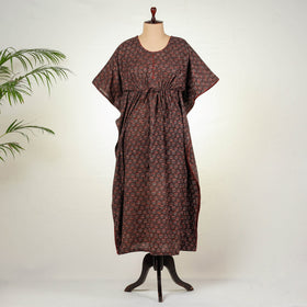  Ajrakh Block Printed Cotton Kaftan with Tie-Up Waist Online at iTokri.com