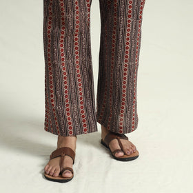 Brown - printed cotton kurta with palazzo set - handcrafted
