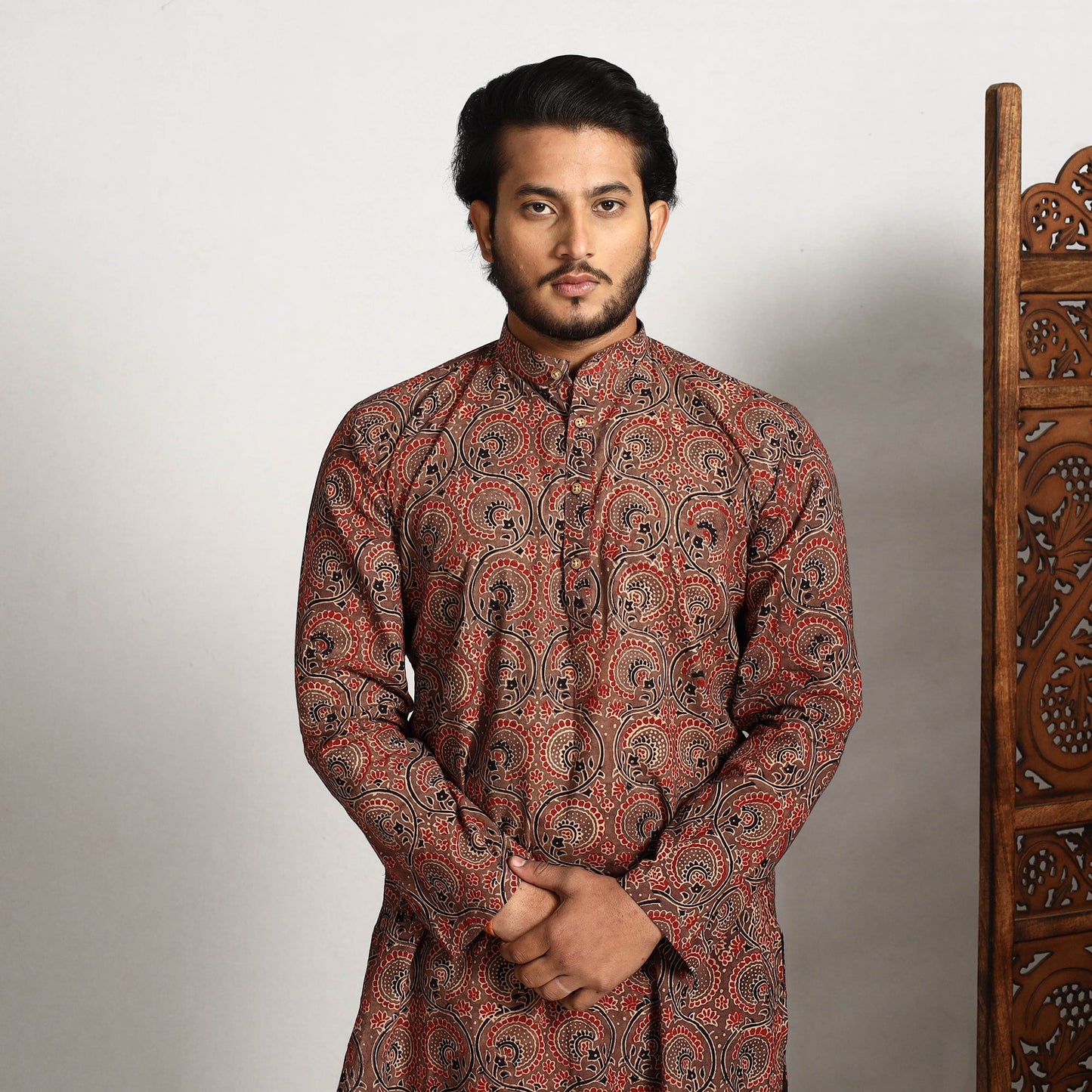 Ajrakh men kurta