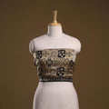 Printed modal silk blouse piece with lace work 27