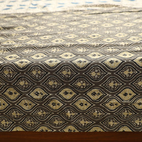Brown - printed patchwork cotton double bed cover