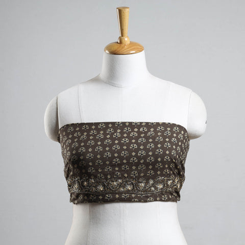 Buy Ajrakh Block Printed Thread & Bead Work Cotton Blouse Piece Online at iTokri.com