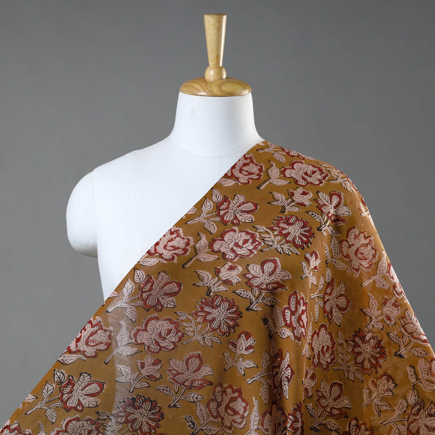 Ajrakh Dabu Bagru Block Print Handloom Chanderi Silk Fabric