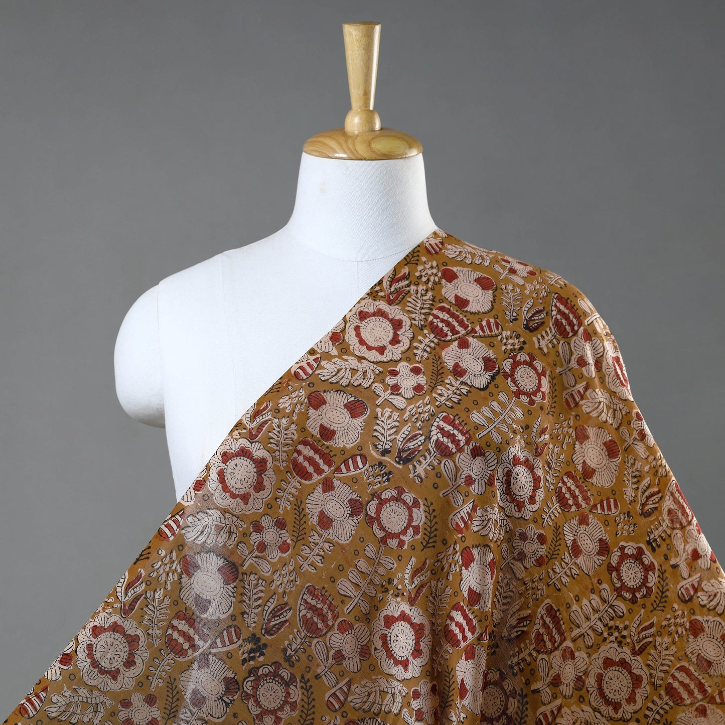 Ajrakh Dabu Bagru Block Print Handloom Chanderi Silk Fabric