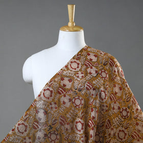 Ajrakh Dabu Bagru Block Print Handloom Chanderi Silk Fabric