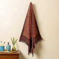 Brown Block Print Cotton Ajrakh Handloom Towel