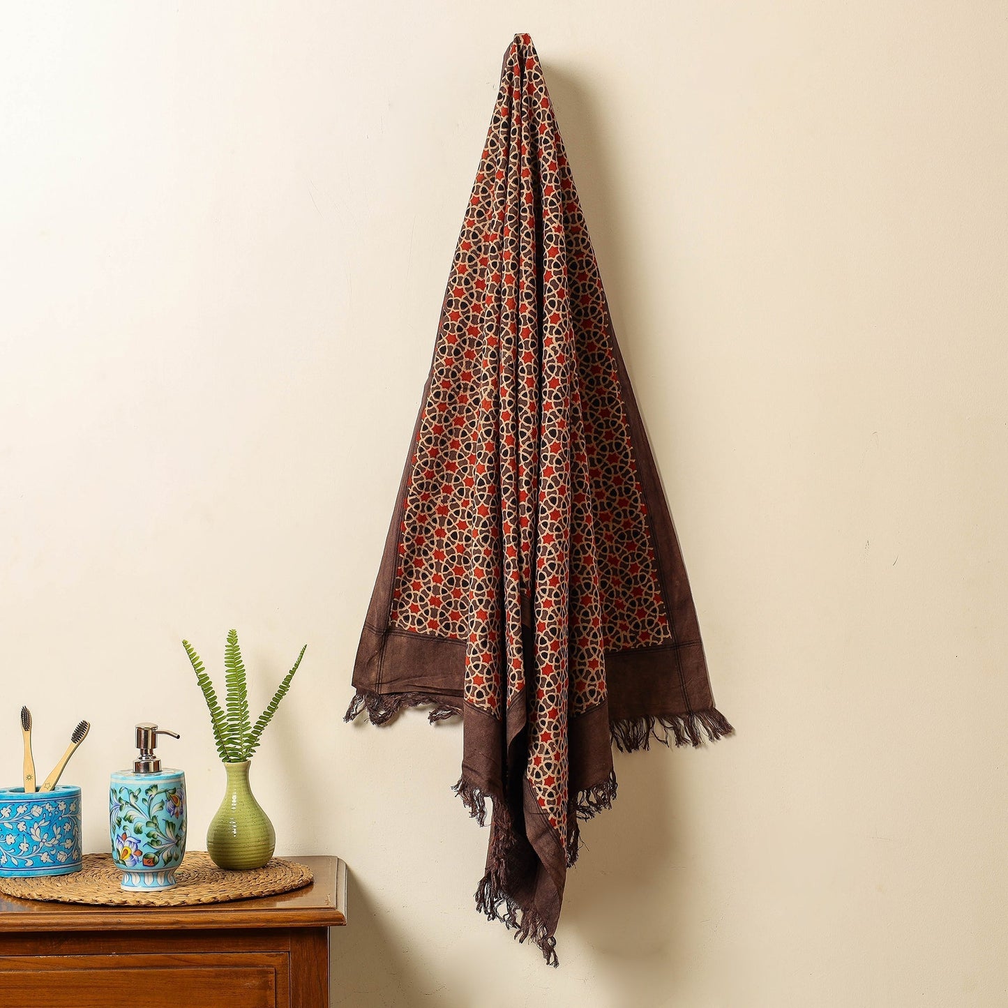  Block Print Cotton Ajrakh Handloom Towel