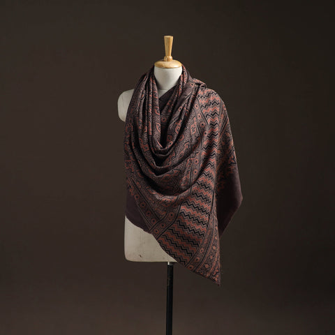 Hand natural dyed handwoven acrylic wool shawl 20