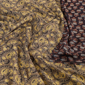  Ajrakh Patch Tukdi Kaam Cotton Double Bed Cover with Pillow Covers 