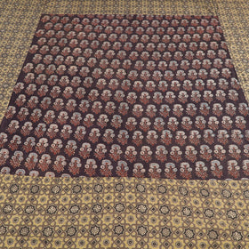  Ajrakh Patch Tukdi Kaam Cotton Double Bed Cover with Pillow Covers Online l iTokri.com