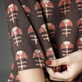 Akola Block Printed Cotton A-Line Long Kurta for Women