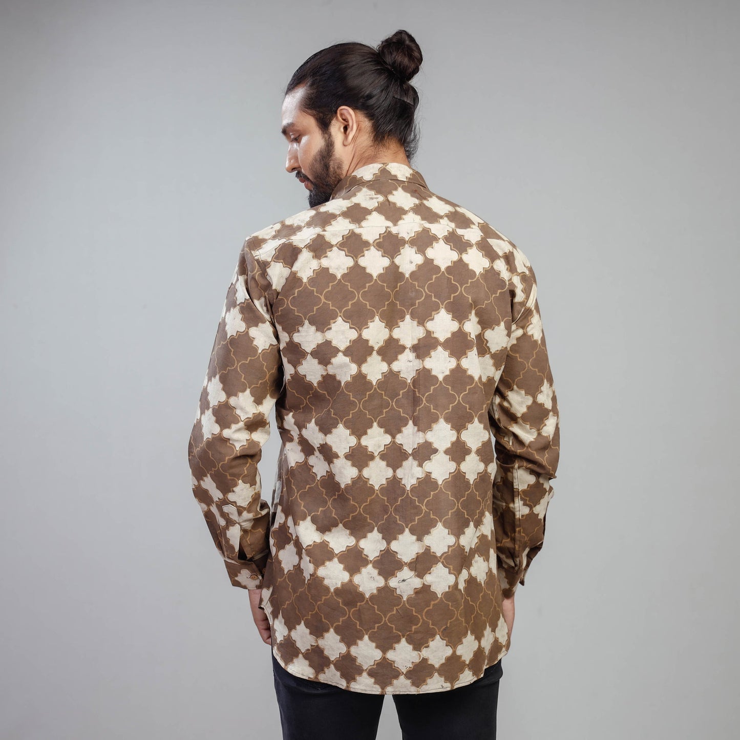 Akola Block Printing Cotton Men Full Sleeve Shirt