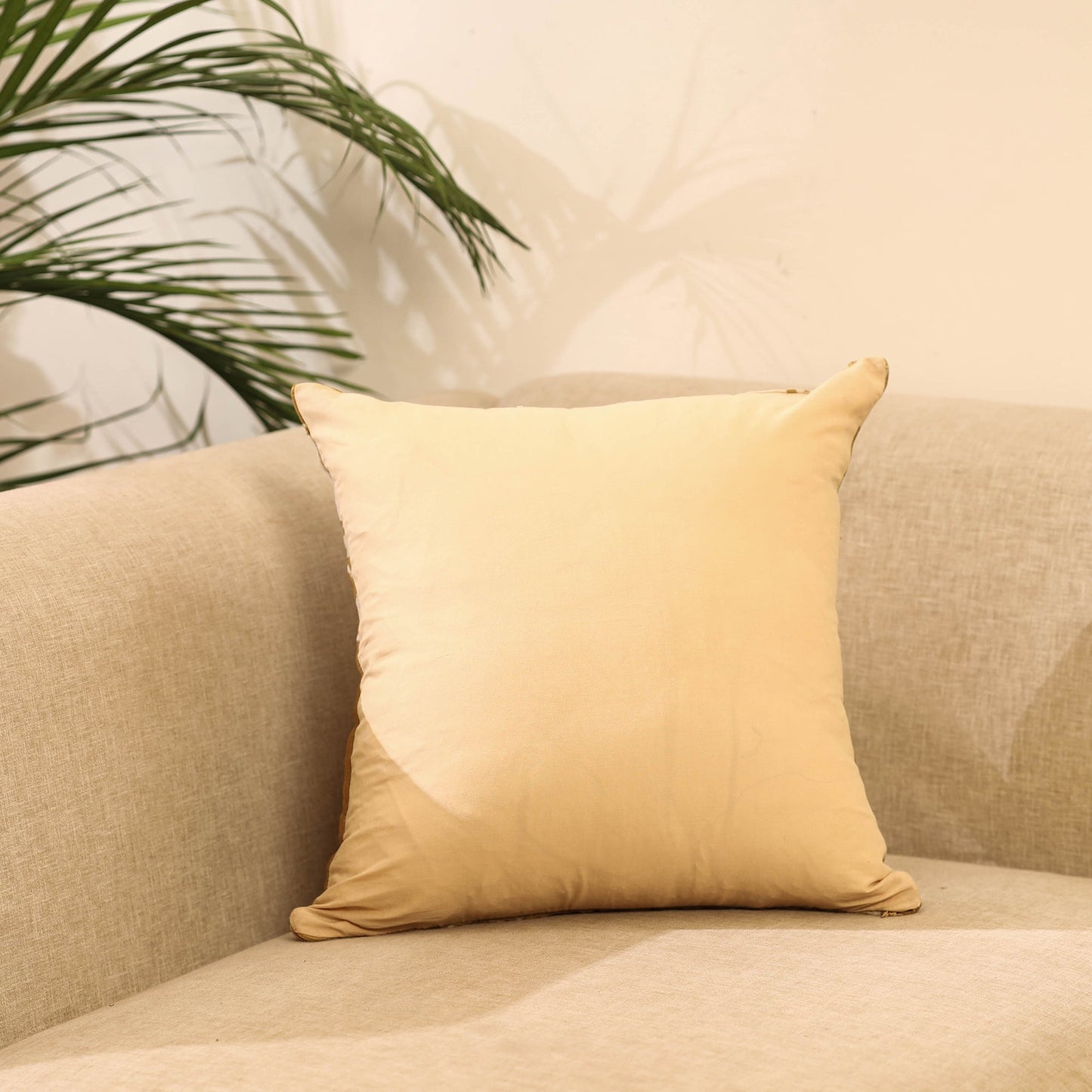 Buy Brown Akola Block Print Chanderi Silk Cushion Cover