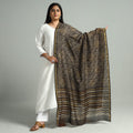   Akola Dabu Block Printed Handloom Chanderi Silk Dupatta with Zari Border 09 