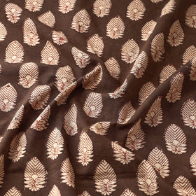 Brown Akola Floret Butta Hand Block Printed Cotton Fabric