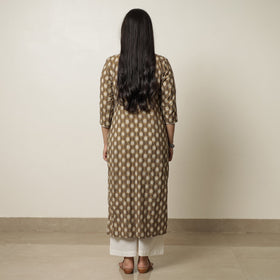  Akola Hand Block Printed Cotton Long Straight Kurta 09 Online 