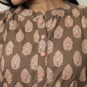  Akola Hand Block Printed Cotton Long Straight Kurta 16 