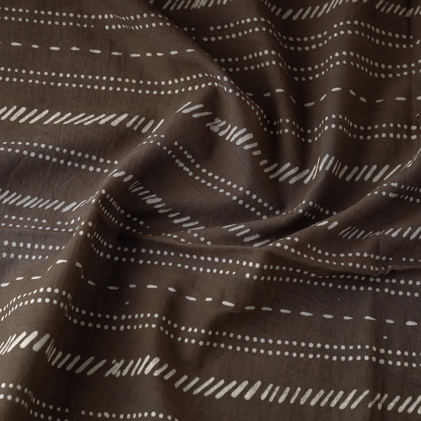 Brown - akola hand printed cotton fabric - handcrafted