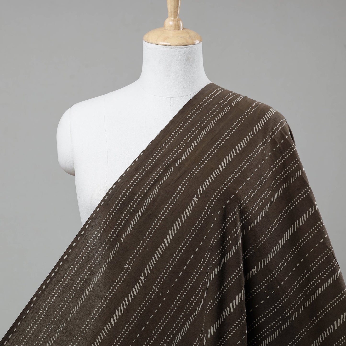 Brown - akola hand printed cotton fabric - handcrafted