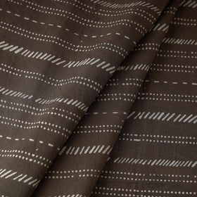 Brown - akola hand printed cotton fabric - handcrafted