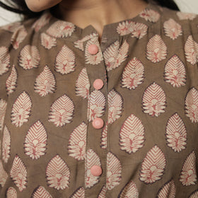  Akola Hand Block Printed Cotton Long Straight Kurta 16 