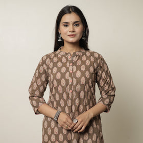  Akola Hand Block Printed Cotton Long Straight Kurta 16 