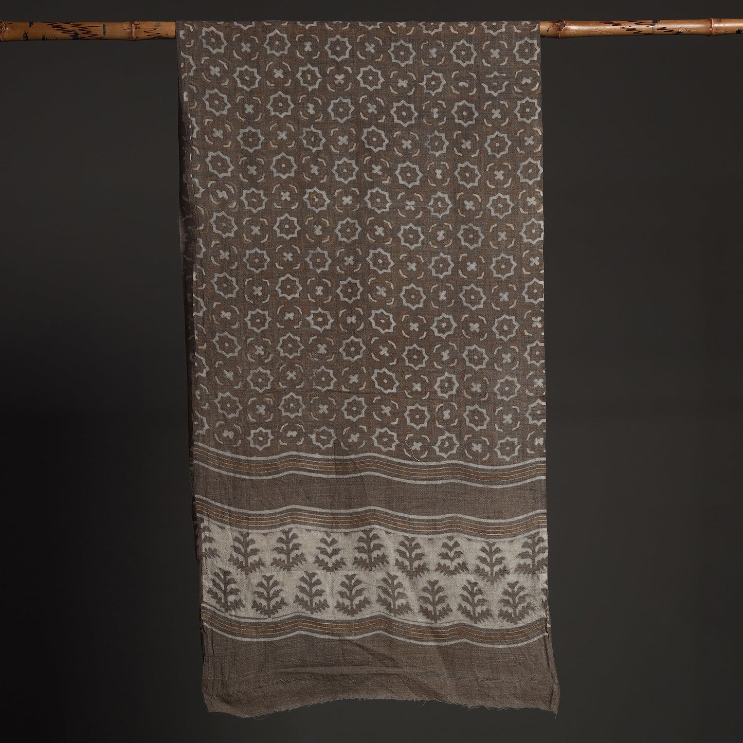  Akola Block Printed Pure Woolen Stole 