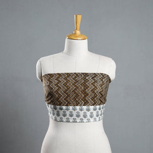 Shop Brown Akola Block Printed Cotton Blouse Piece Piece