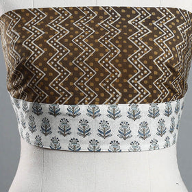 Shop Brown Akola Block Printed Cotton Blouse Piece Piece