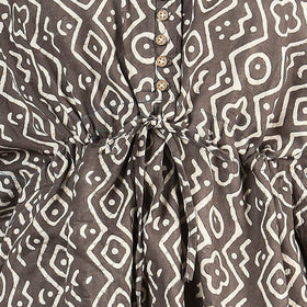  Akola Block Printed Cotton Kaftan with Tie-Up Waist 