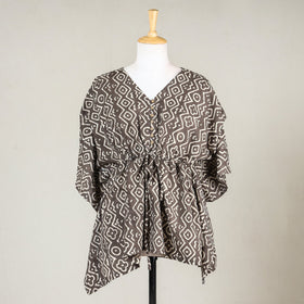  Akola Block Printed Cotton Kaftan with Tie-Up Waist 
