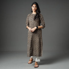  Akola Block Printed Cotton Long Straight Kurta 