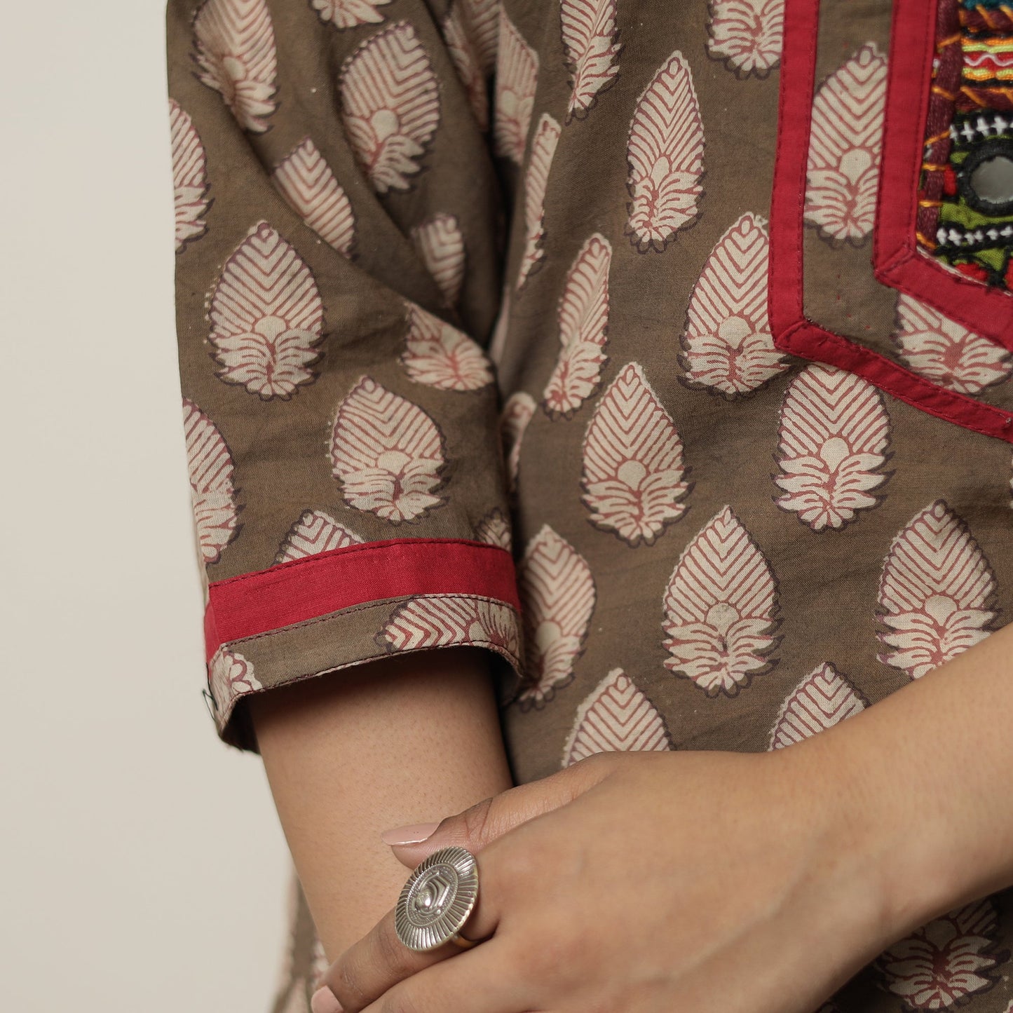  Akola Block Printed Cotton Straight Kurta 