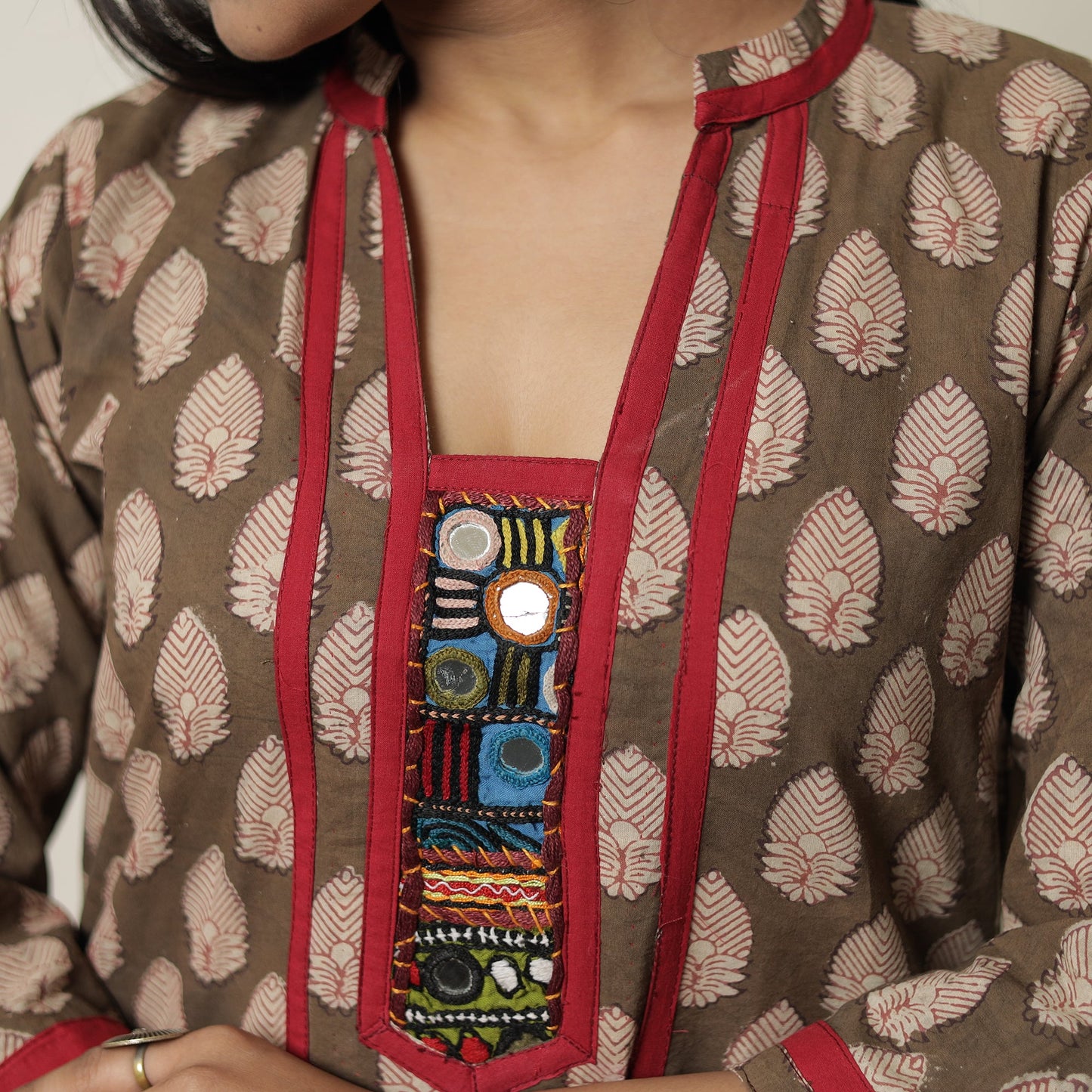  Akola Block Printed Cotton Straight Kurta 