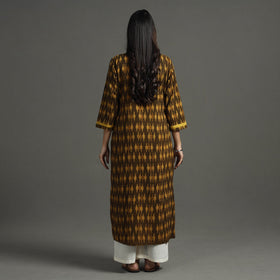 Brown - Akola Block Printed Cotton Straight Kurta