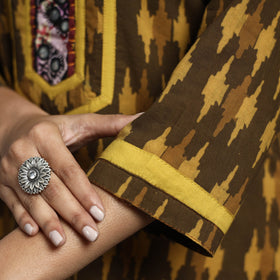 Brown - Akola Block Printed Cotton Straight Kurta