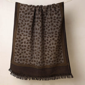 Brown Akola Block Printed Pure Handloom Cotton Towel 